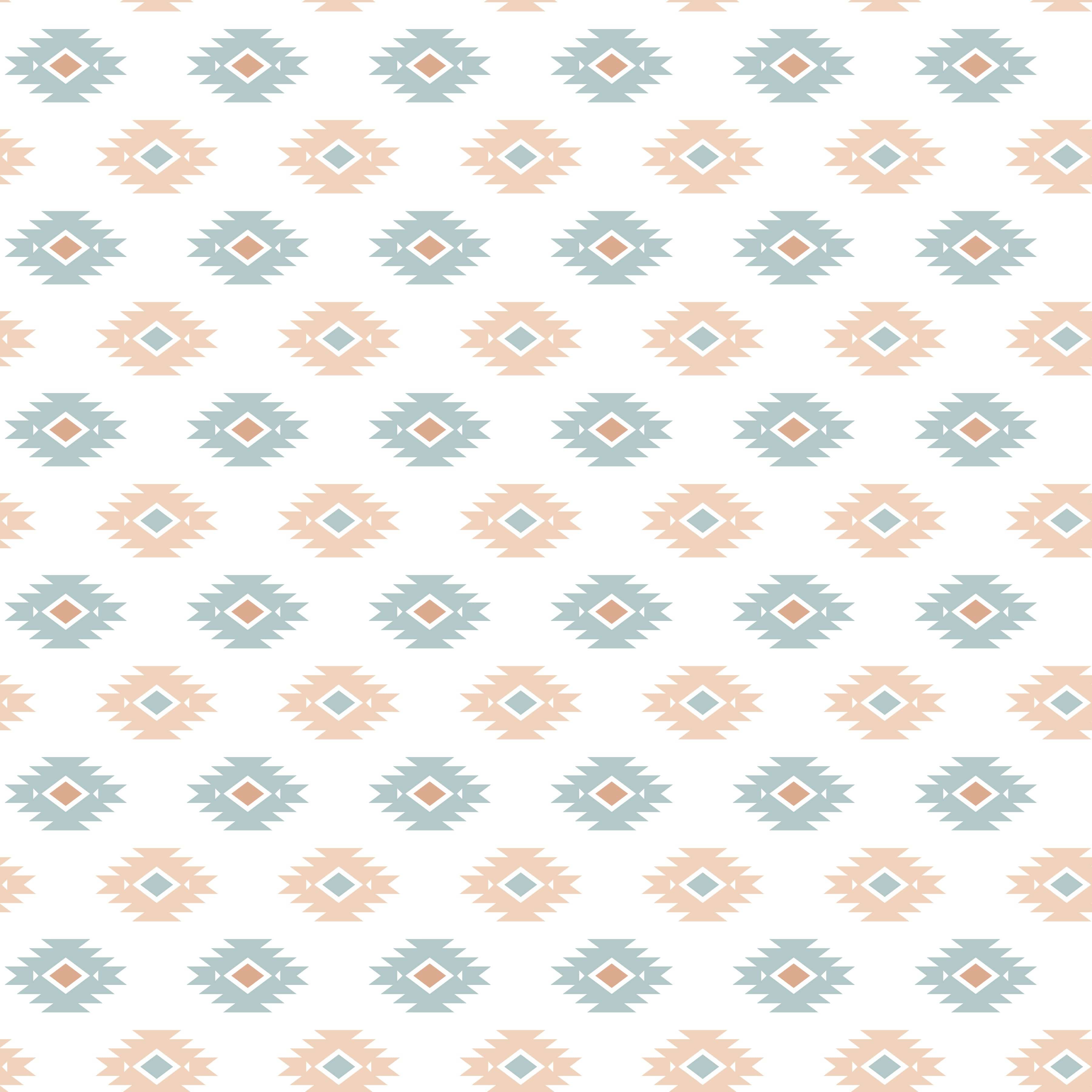 Seamless pattern showcasing azure and beige geometric motifs on a white background, from the 'Azure Earthshine' collection on howdy-ho.com. The repetitive diamond-shaped design with sunburst accents offers a visually appealing texture that conveys a sense of elegance and contemporary style. This detailed image is intended to provide online shoppers with a close-up view of the fabric pattern used for the shirts in the collection, highlighting the quality and aesthetic appeal.