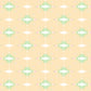 A repeating pattern from the HowdyHo Sunrise Serenity collection featuring geometric shapes in shades of green, white, and peach on a warm beige background. The design is symmetrical and structured, offering a sense of serenity and balance, perfect for a sophisticated garment that makes a subtle yet stylish statement.